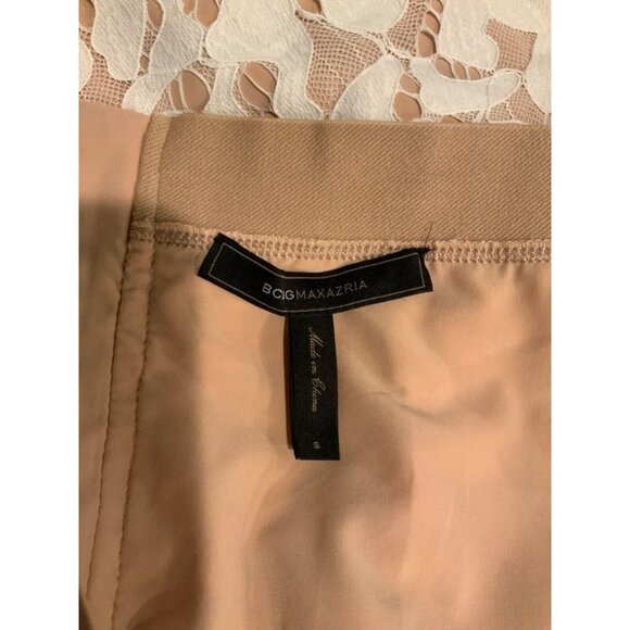 BCBG Max Azria Bess Tan & Cream Lace Overlay Pencil Skirt, Size Small - Picture 7 of 7